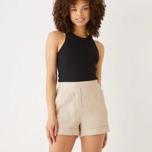 Frank and Oak Linen Blend Beige Shorts